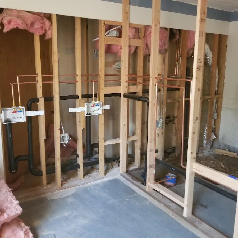 Copper pipe rough-in and plumbing installation in Hooper