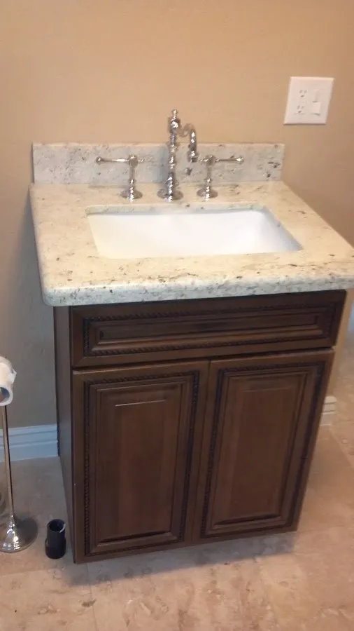 Finished bathroom vanity for Gas Leak Detection in Hooper
